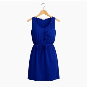 Bebop Blue Ruffle Neck Midi Dress Sz Small